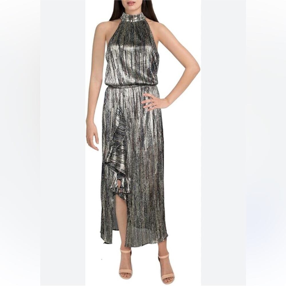 Ramy Brook Women's Monica Sleeveless Midi Metallic Dress - Pewter - Small